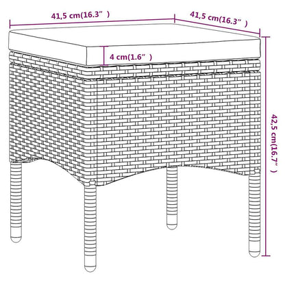 5 Piece Patio Dining Set Poly Rattan & Solid Acacia Wood Gray