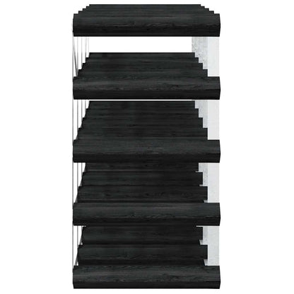 Wine Rack for 20 Bottles Black Solid Pine Wood