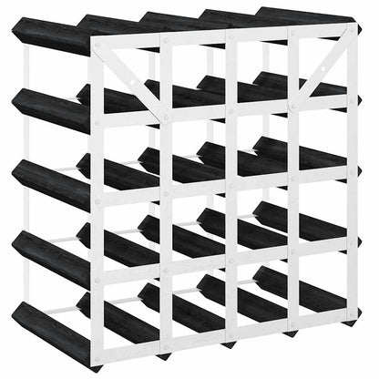 Wine Rack for 20 Bottles Black Solid Pine Wood