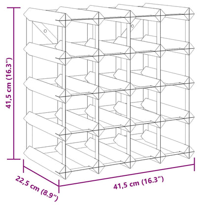 Wine Rack for 20 Bottles Black Solid Pine Wood