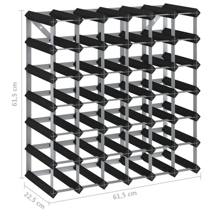 Wine Rack for 42 Bottles Black Solid Pine Wood