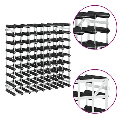 Wine Rack for 72 Bottles Black Solid Pine Wood