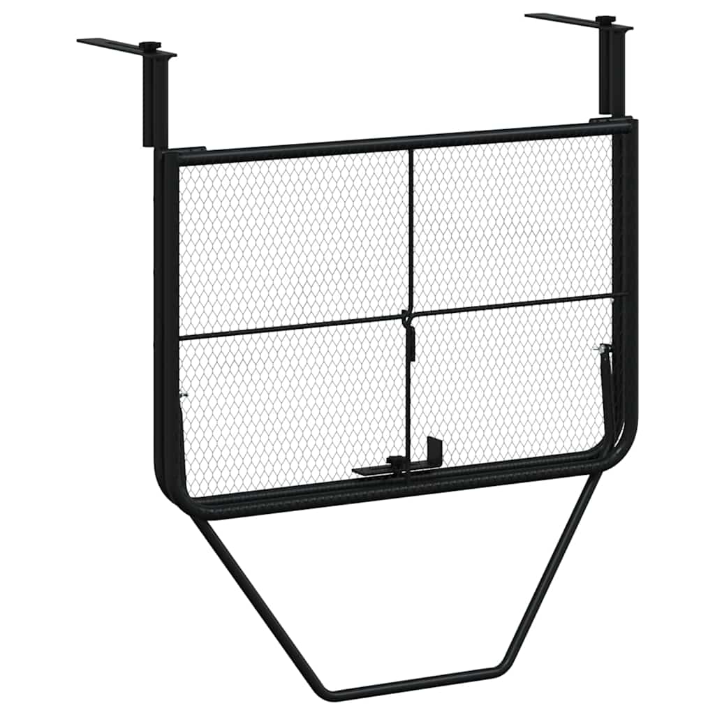 Balcony Table Black 60x40 cm Steel