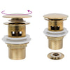 Push Drain with Overflow Function Gold 6.4x6.4x9.1 cm
