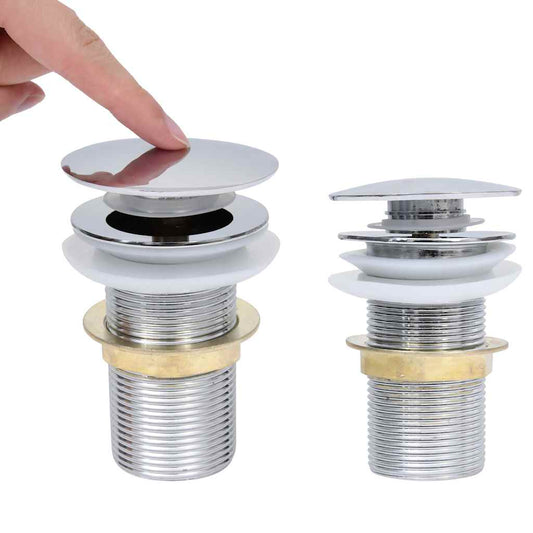 Push Drain without Overflow Function Chrome 6.4x6.4x9.1 cm