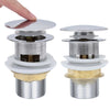 Push Drain without Overflow Function Silver 6.4x6.4x9.1 cm