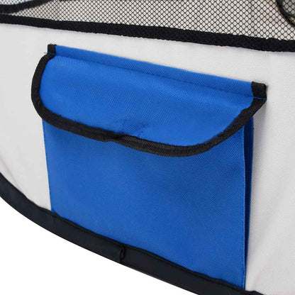 171013 vidaXL Foldable Dog Playpen with Carrying Bag Blue 90x90x58 cm
