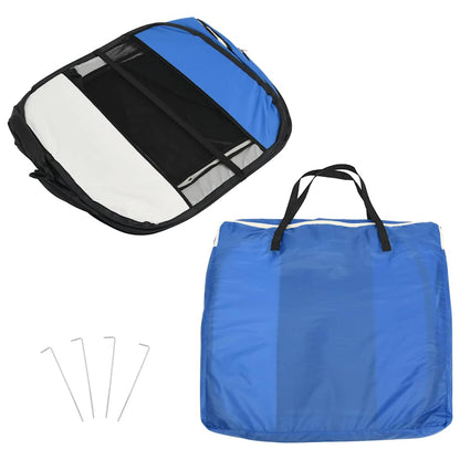 171013 vidaXL Foldable Dog Playpen with Carrying Bag Blue 90x90x58 cm