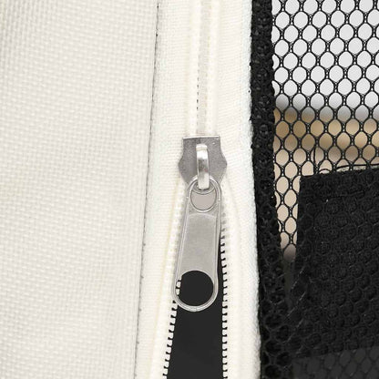 Dog Playpen Blue and Cream Polyester, Steel 43.3 x 43.3 x 22.8 in