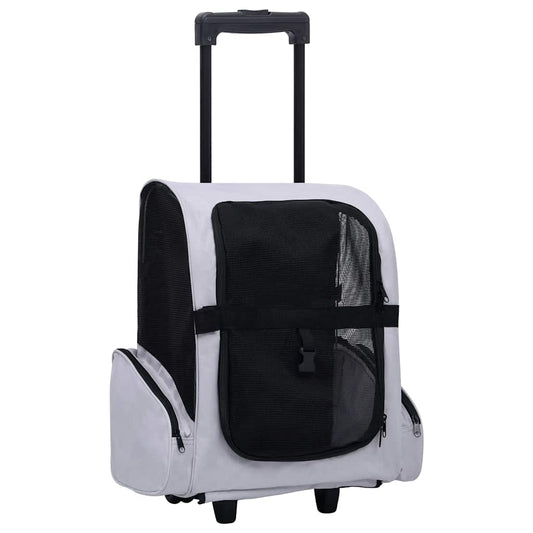 Pet Trolley | Grey | Fabric | Collapsible | Pet Trolley | Rectangular