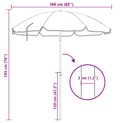 Garden Parasol | Anthracite | 100% polyester, steel | 180 cm arc length