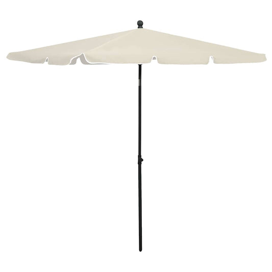 315543 vidaXL Garden Parasol with Pole 210x140 cm Sand