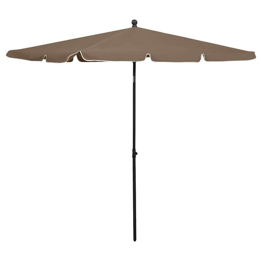 315546 vidaXL Garden Parasol with Pole 210x140 cm Taupe