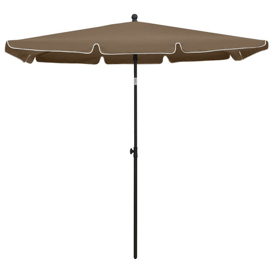 315546 vidaXL Garden Parasol with Pole 210x140 cm Taupe