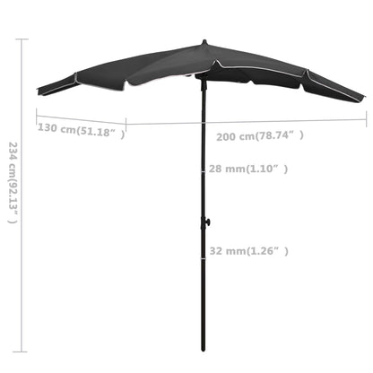 vidaXL Garden Parasol Anthracite Polyester, Steel Large Tiltable