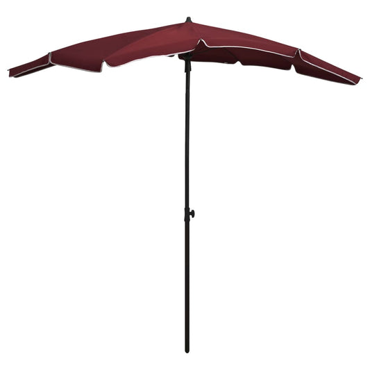 Garden Parasol Bordeaux Red Steel, Polyester Large Tiltable