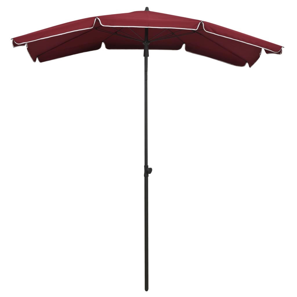 Garden Parasol Bordeaux Red Steel, Polyester Large Tiltable