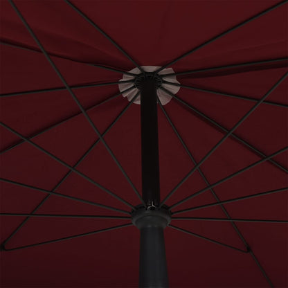 Garden Parasol Bordeaux Red Steel, Polyester Large Tiltable