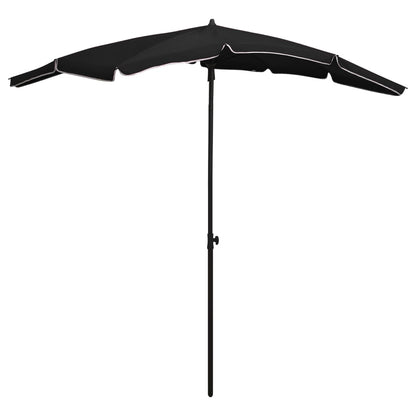 Garden Parasol | Black | Polyester | 200 x 130 cm | Collapsible