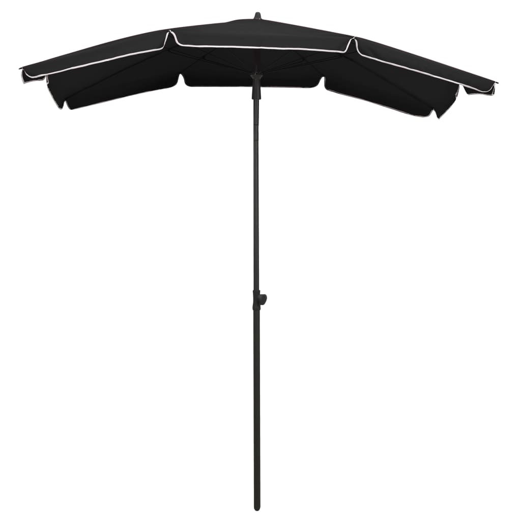 Garden Parasol | Black | Polyester | 200 x 130 cm | Collapsible