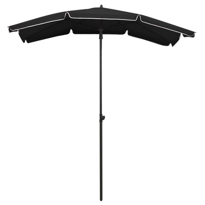 Garden Parasol | Black | Polyester | 200 x 130 cm | Collapsible