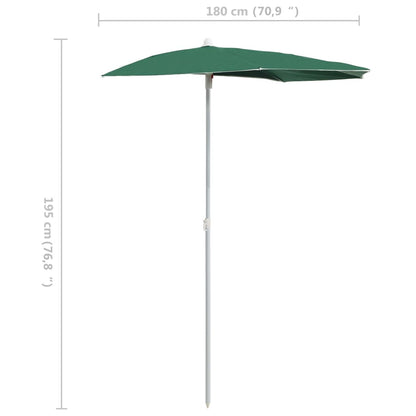 Garden Parasol | Green | 100% polyester, steel | Medium