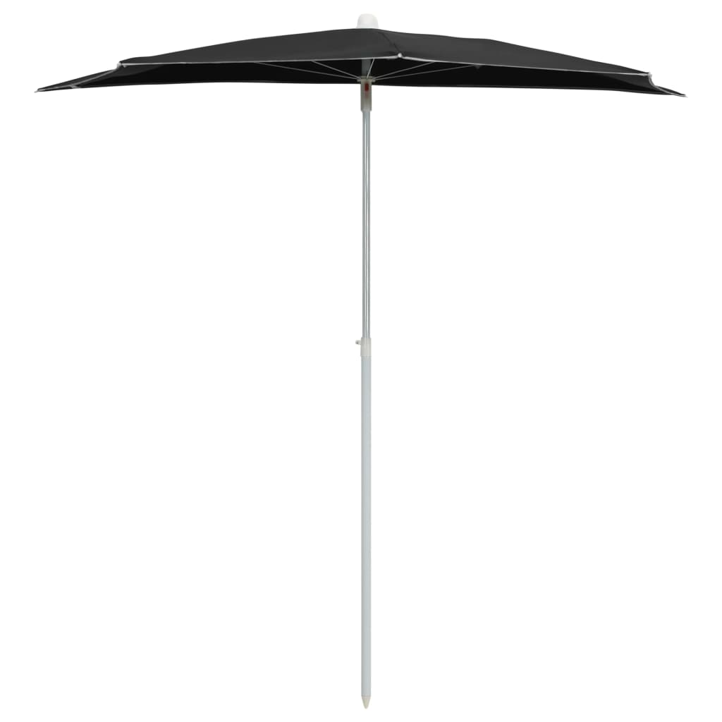 Garden Parasol | Black | Polyester fabric, Steel pole | Medium