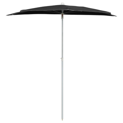 Garden Parasol | Black | Polyester fabric, Steel pole | Medium