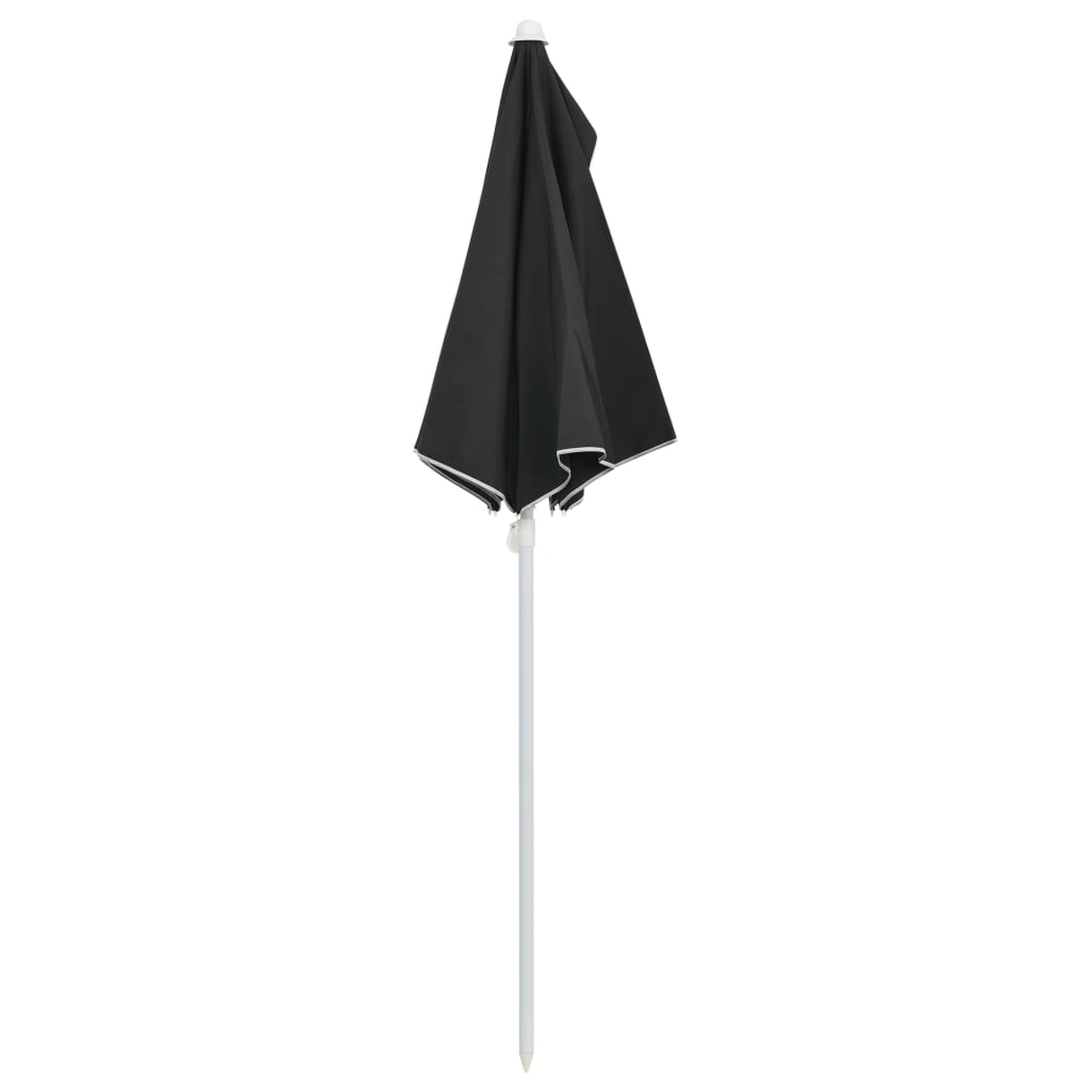 Garden Parasol | Black | Polyester fabric, Steel pole | Medium