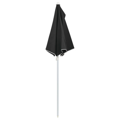 Garden Parasol | Black | Polyester fabric, Steel pole | Medium