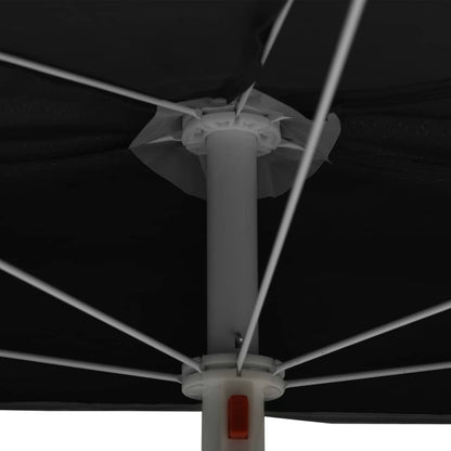 Garden Parasol | Black | Polyester fabric, Steel pole | Medium