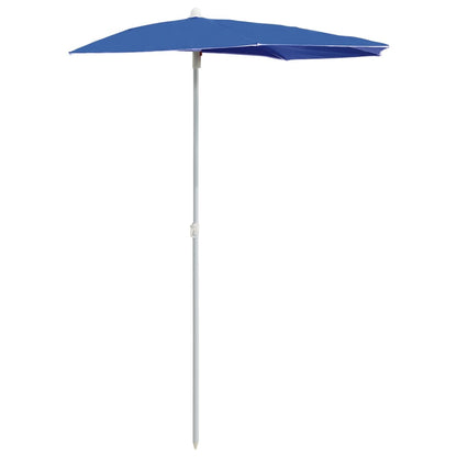 Garden Half Parasol with Pole 180x90 cm Azure Blue