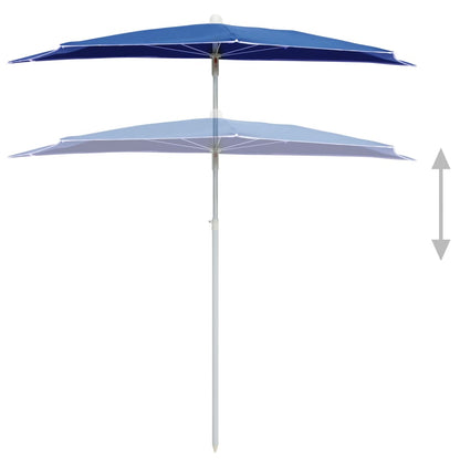 Garden Half Parasol with Pole 180x90 cm Azure Blue