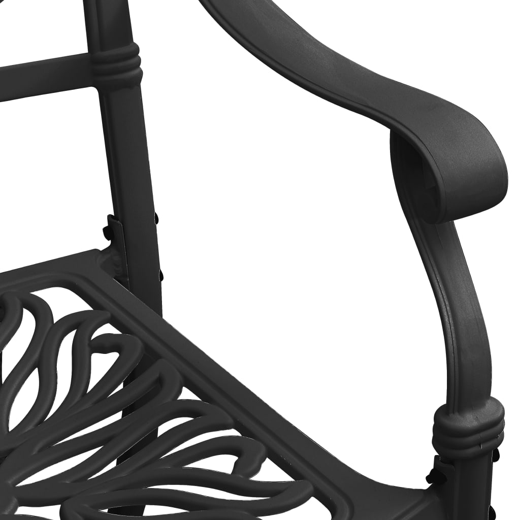 Patio Chairs 2 pcs Cast Aluminum Black