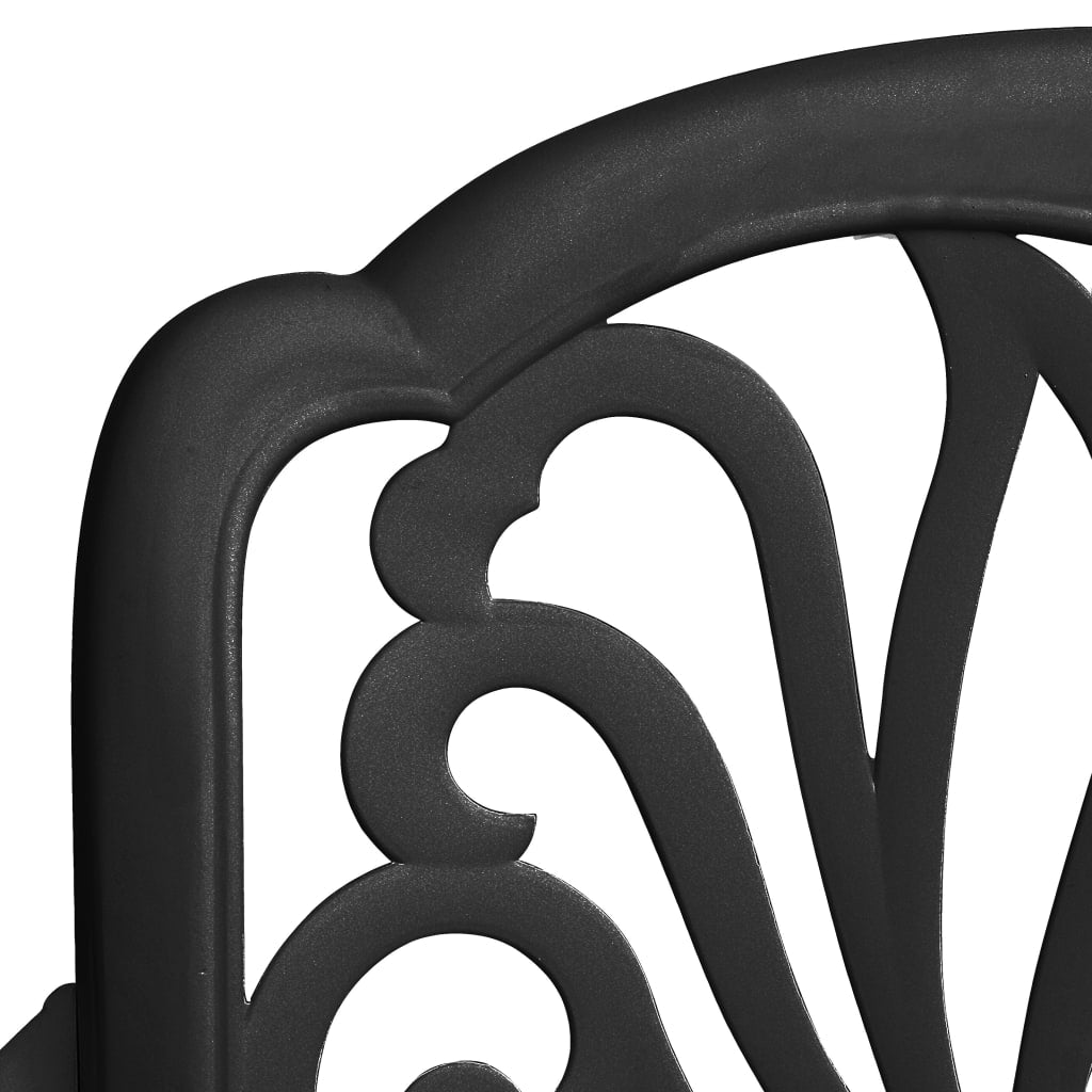 Patio Chairs 2 pcs Cast Aluminum Black