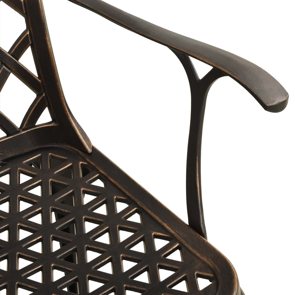 Garden Chair Set of 2 Bronze Cast Aluminum Standard Durable