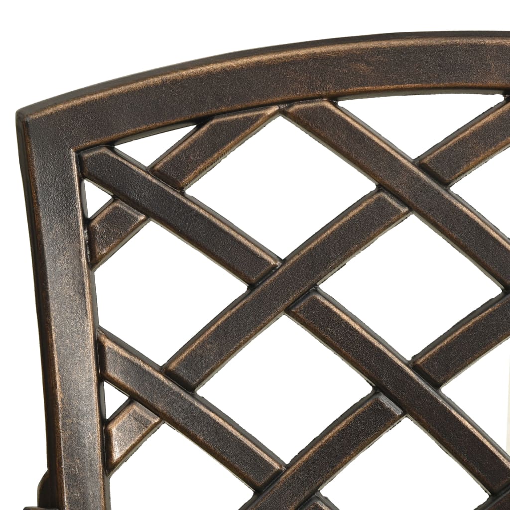 Garden Chair Set of 2 Bronze Cast Aluminum Standard Durable