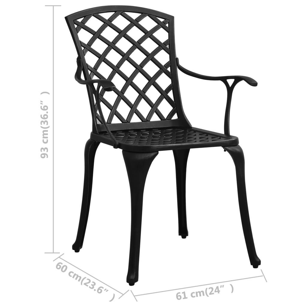 Patio Chairs 4 pcs Cast Aluminum Black