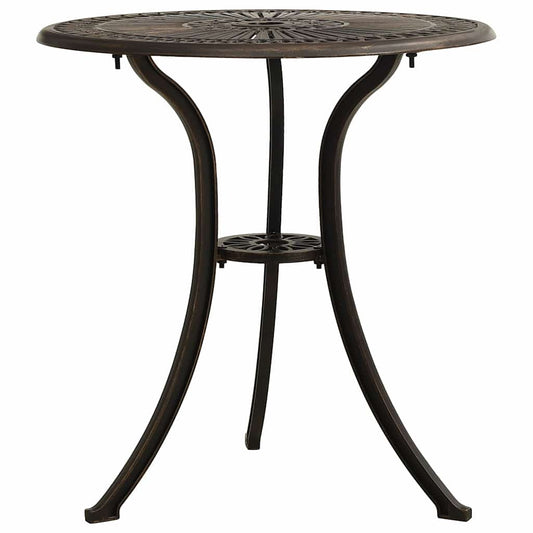 315579 vidaXL Garden Table Bronze 62x62x65 cm Cast Aluminium