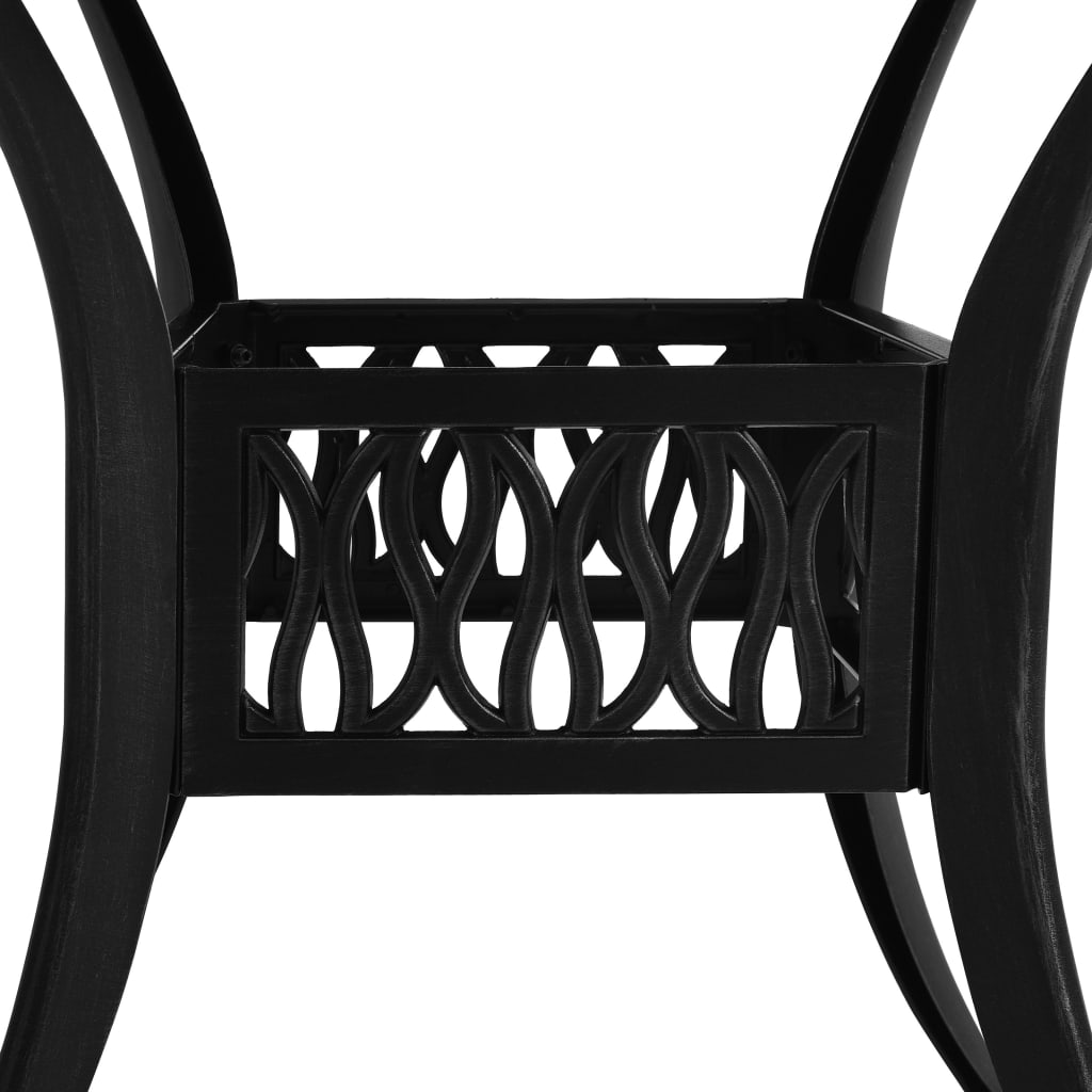 Patio Table Black 35.4"x35.4"x29.1" Cast Aluminum