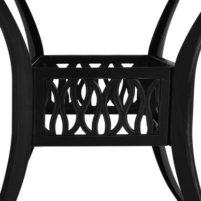 Patio Table Black 35.4"x35.4"x29.1" Cast Aluminum