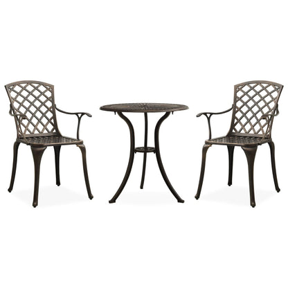 Bistro Set Bronze Cast aluminum Medium Durable Bistro Set