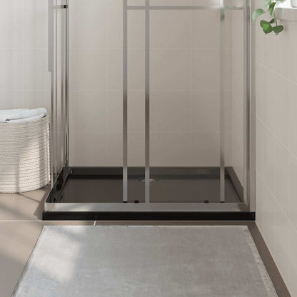 Rectangular ABS Shower Base Tray Black 31.5"x39.4"