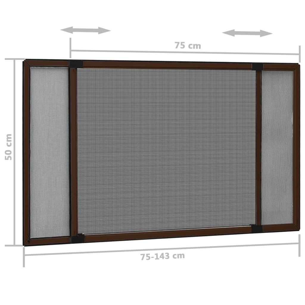 Extendable Insect Screen for Windows Brown