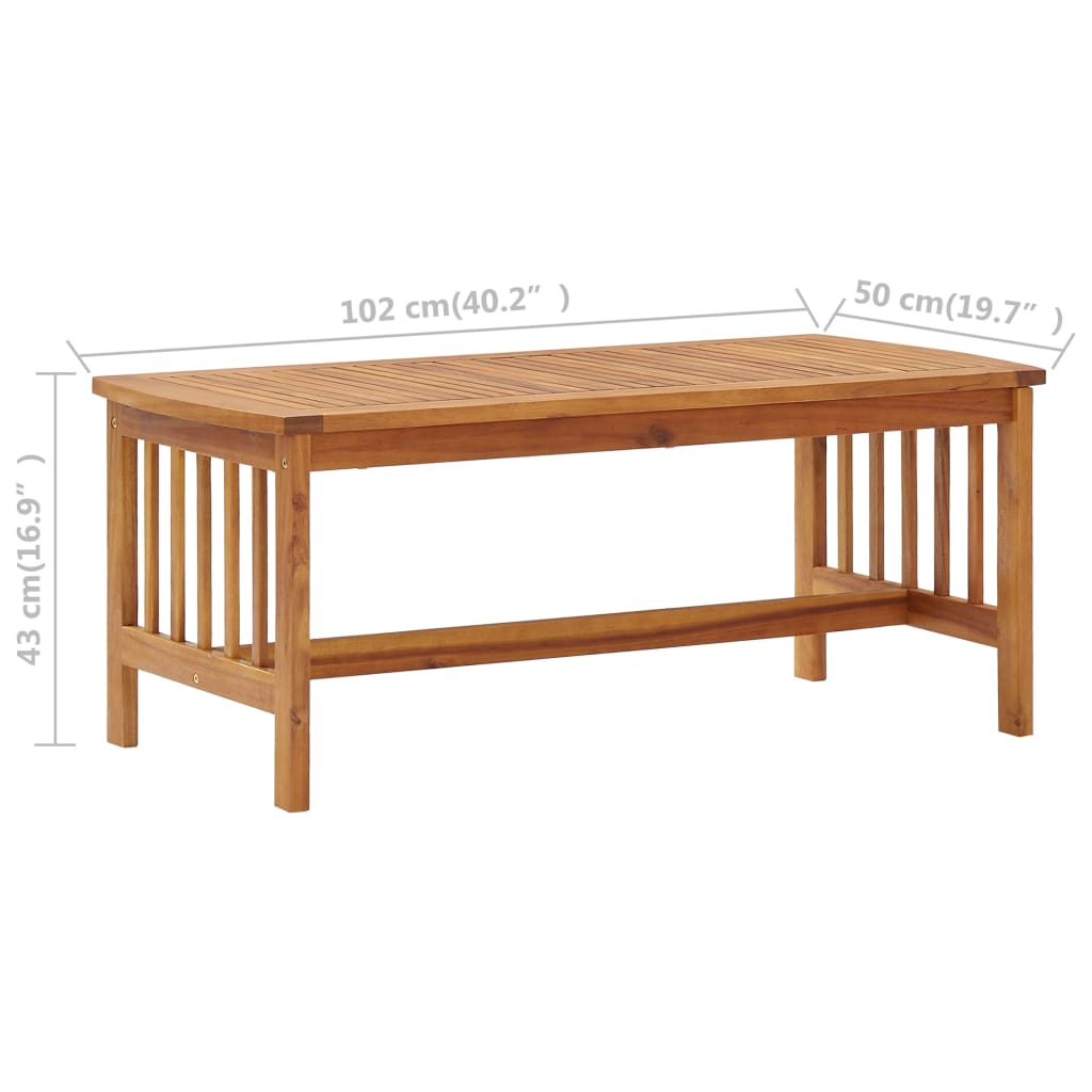 4 Piece Patio Lounge Set Solid Acacia Wood