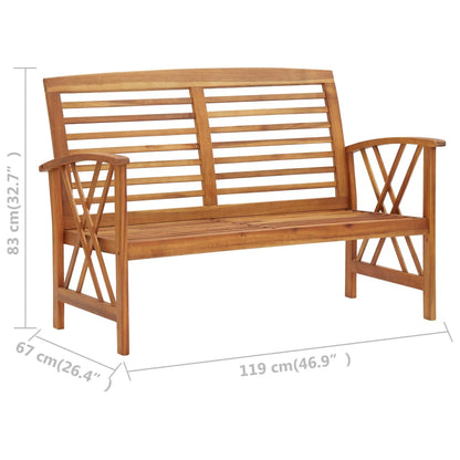 3 Piece Patio Lounge Set Solid Acacia Wood