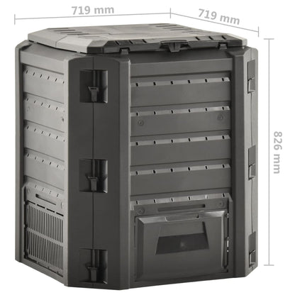 Garden Composter Black 380 L