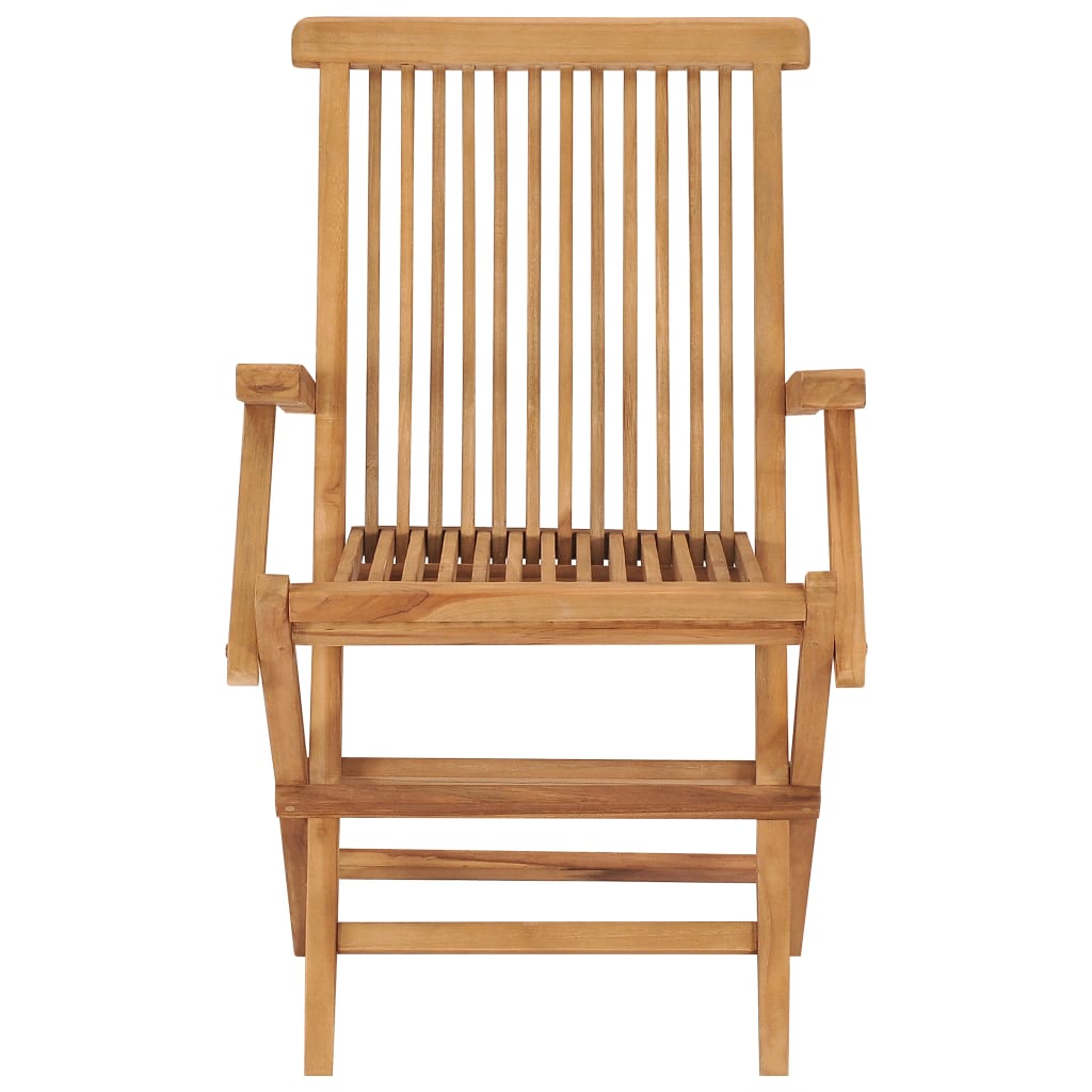 Folding Patio Chairs 2 pcs Solid Teak Wood