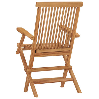 Folding Garden Chairs 3 pcs Solid Teak Wood