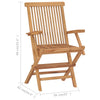 Folding Garden Chairs 3 pcs Solid Teak Wood